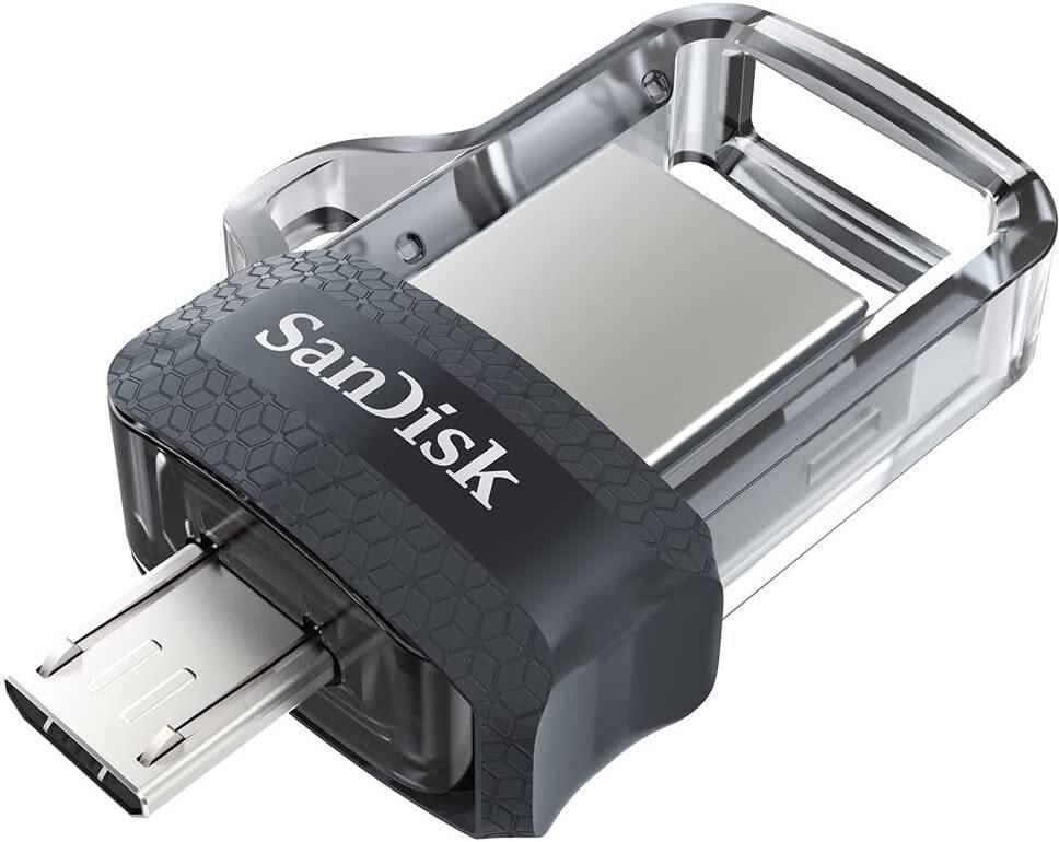 SanDisk OTG USB Drive Ultra 128GB Clear Flash Drive Memory Stick SDDD3-128G