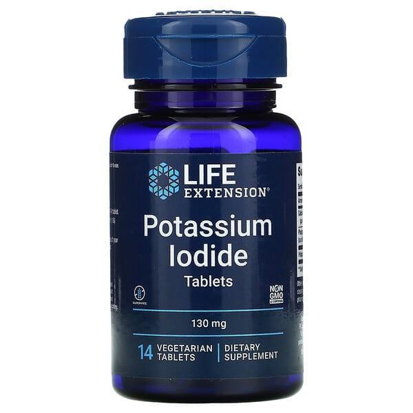 Life Extension, Potassium Iodide Tablets Iodine Thyroid Support 130mg, 14 Tablets