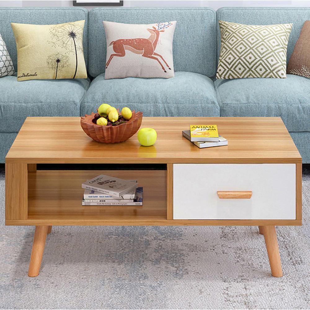 DREAMO Coffee Table with Solid Wood Legs