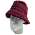 Terry Towelling BUCKET HAT Daggy Fishing Camping Lad Cap Retro 100% COTTON - Burgundy - X-Large