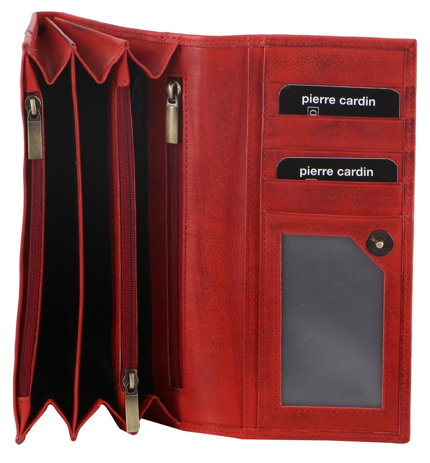 Pierre Cardin Womens Soft Italian Leather RFID Purse Wallet - Red