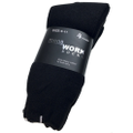 4 Pairs THICK WORK SOCKS Terry Cotton Extra Heavy Duty Outdoor Warm Mens Crew - Black - 6-11