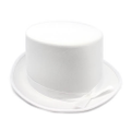 SATIN TOP HAT Costume Party Cap Fancy Dress Trilby Fedora One Size - White