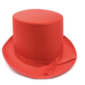 SATIN TOP HAT Costume Party Cap Fancy Dress Trilby Fedora One Size - Red