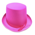 SATIN TOP HAT Costume Party Cap Fancy Dress Trilby Fedora One Size - Hot Pink