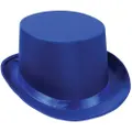 SATIN TOP HAT Costume Party Cap Fancy Dress Trilby Fedora One Size - Blue