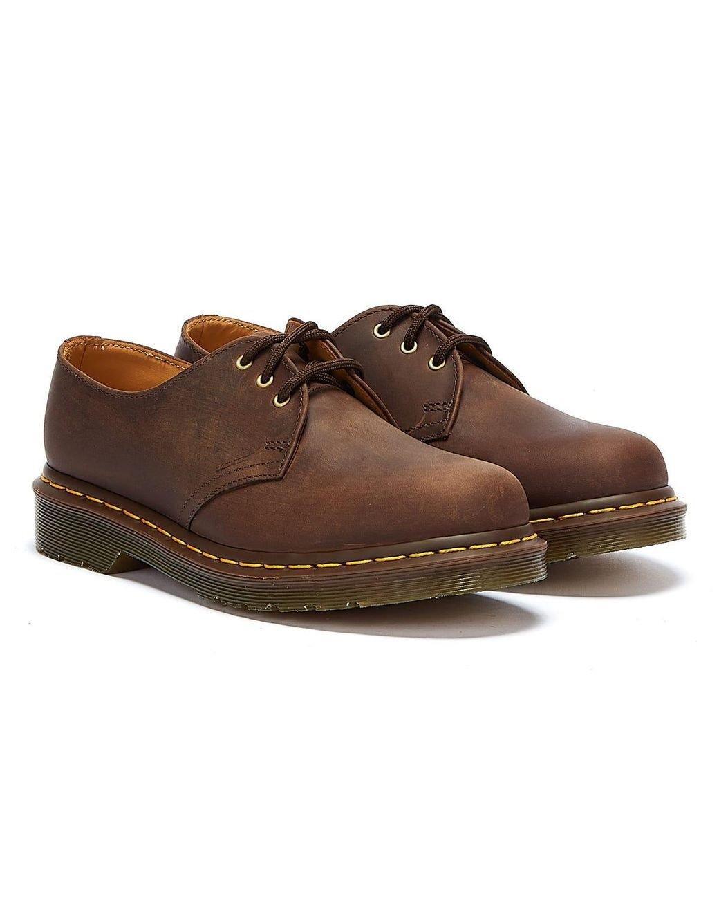 Dr. Martens 1461 Smooth Shoes Classic 3 Eye Lace Up Unisex - Dark Brown - UK 12