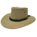 JACARU Wallaroo Suede Leather Hat UV Protection Water Resistant Wide Brim 1007 - Sand - Small (53/54cm)