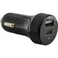 Doss 12-24V 27w Cigarette USB Car Charger w/USB-A/USB-C for iPhone/Galaxy/GPS