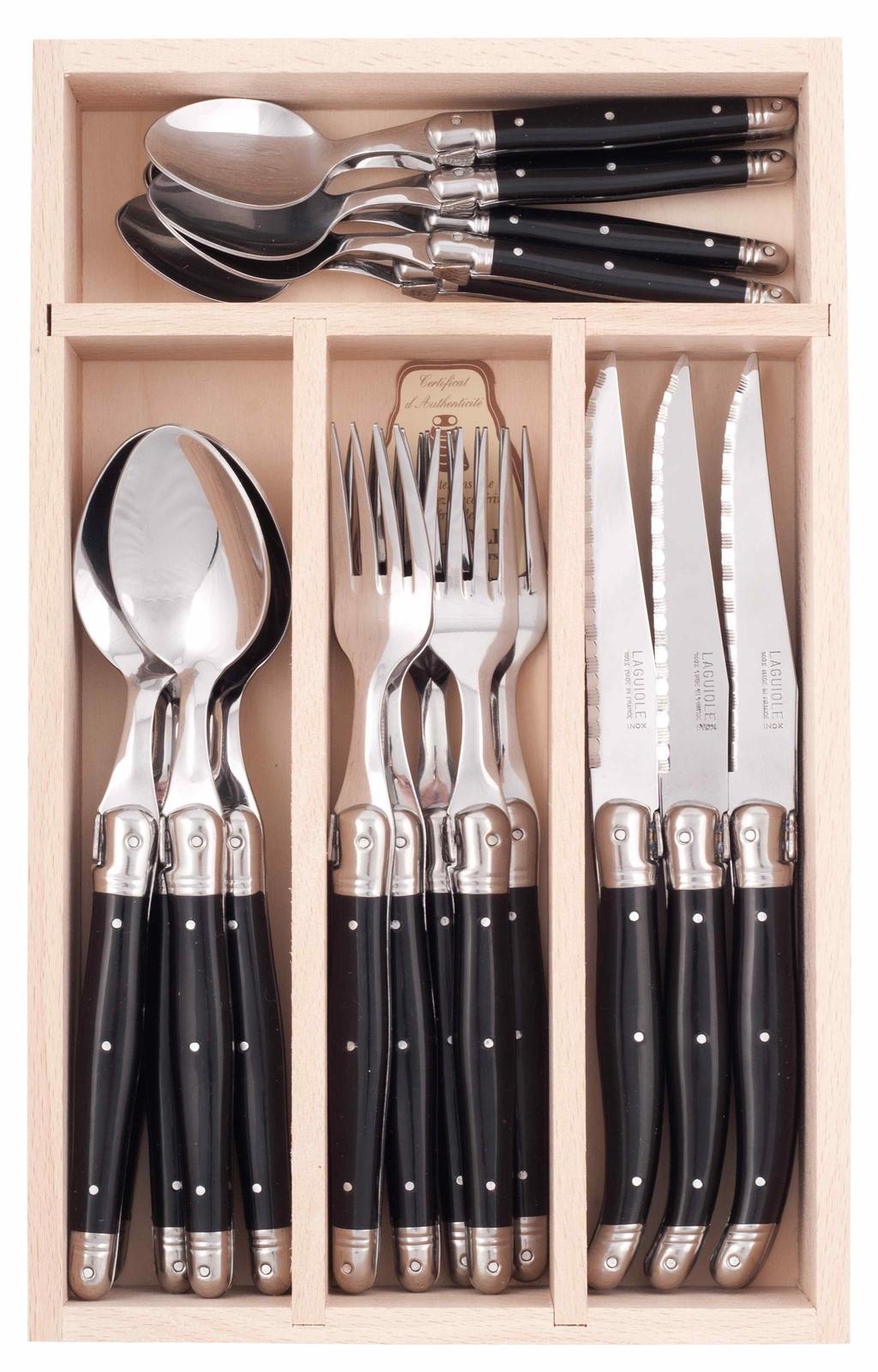 Debutant Black / Stainless Steel 24 Pc Cutlery Set