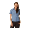 New Ladies Womens Chambray Short Sleeve Business Casual Work Dress Cotton Shirt