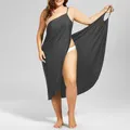 GoodGoods Plus Size Bikini Cover Up Swimwear Strappy Dress Bathing Suit(Dark Gray,M)