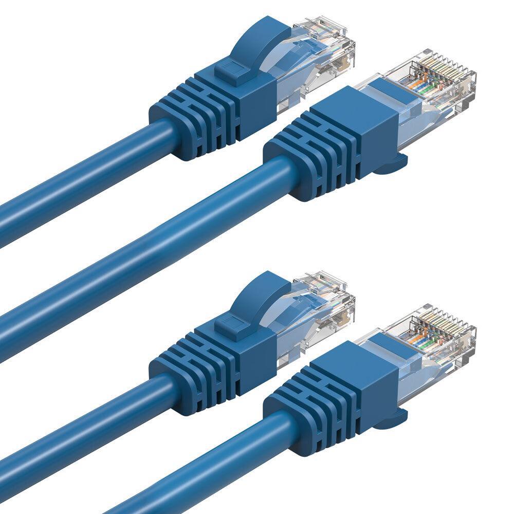 2x Cruxtec 10m CAT6/RJ45 Network Lead Cable LAN Ethernet Internet Router Cord BL