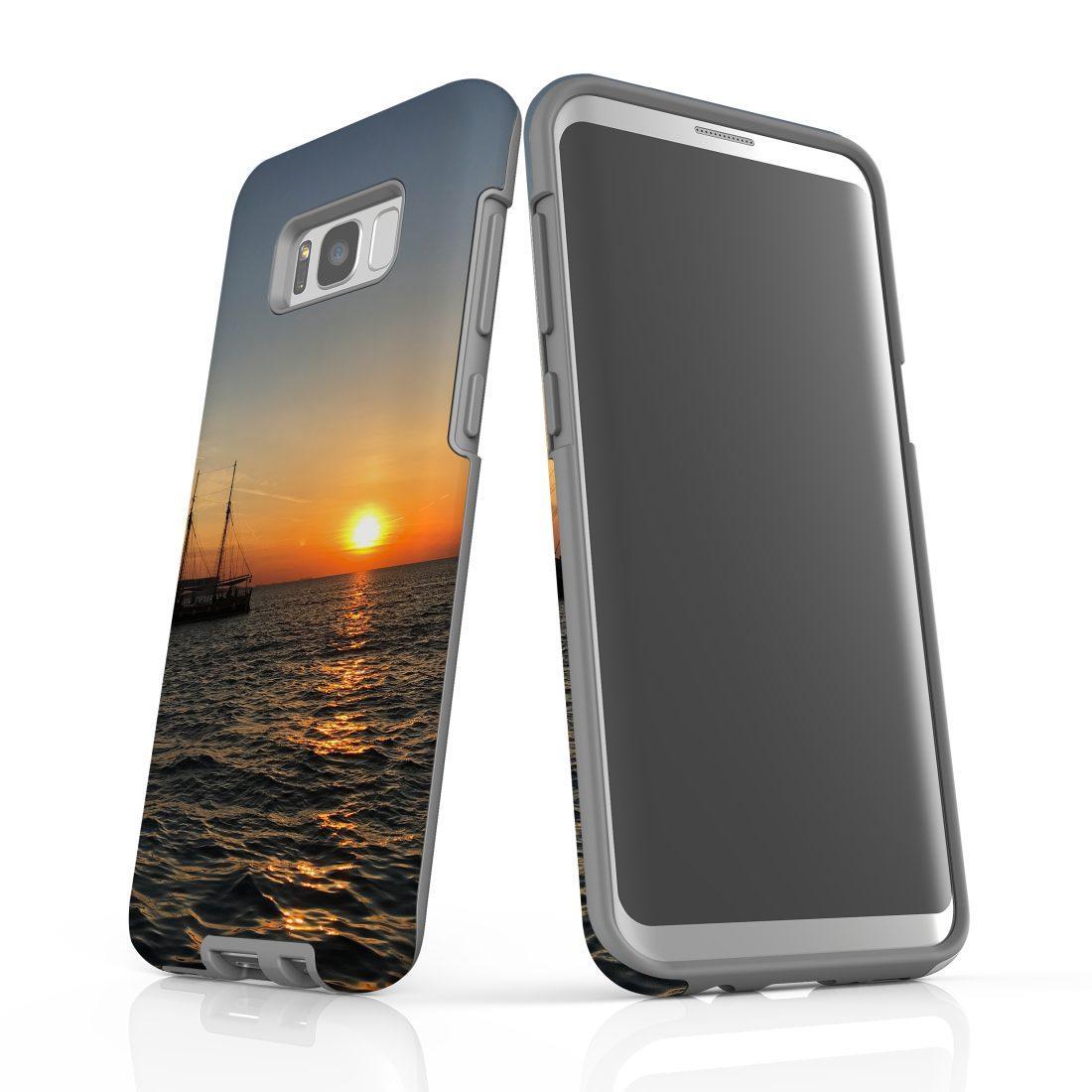 For Samsung Galaxy S8+ Plus Case Armour Cover, Sailing Sunset