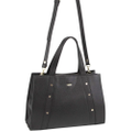 Morrissey Womens Italian Structured Leather Bag Tote Handbag Ladies - Black