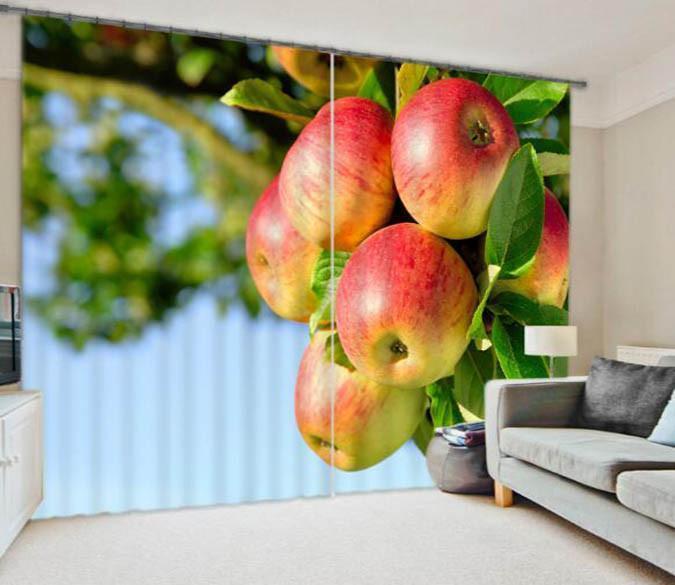 3D Apple Tree 862 Curtains Drapes, 203cmx213cm(WxH) 80''x 83''