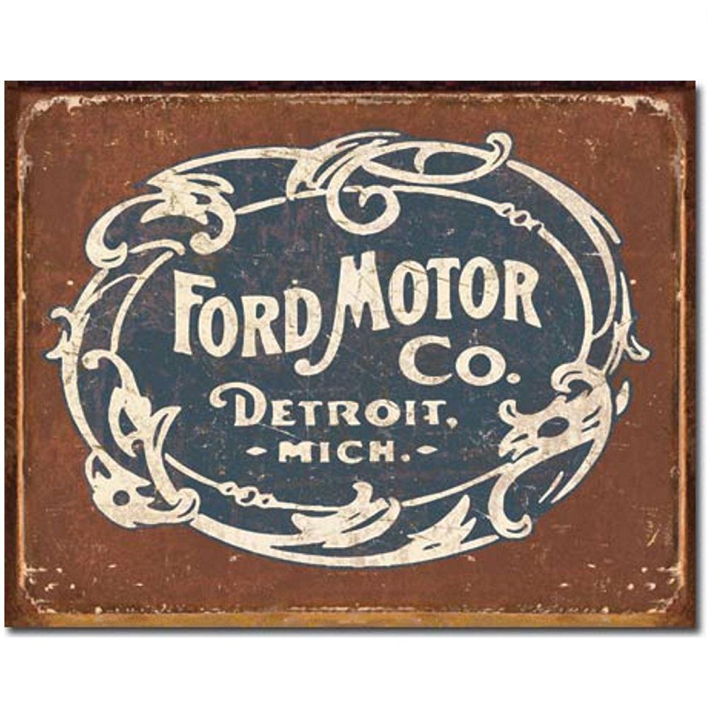 Ford Motor Historic Logo Metal Tin Sign