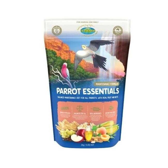 Vetafarm 2kg Parrot Essentials Pellets for Parrots - Real Fruit No Artificial Colours