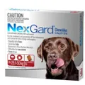 NexGard Flea & Tick Tablets for Dogs 25.1-50kg - 3 Pack (Red) Chewable Tablets