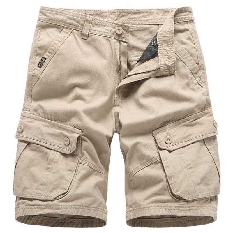 GoodGoods Cargo Summer Work Shorts Pants Capri Casual Trousers(Khaki,38)