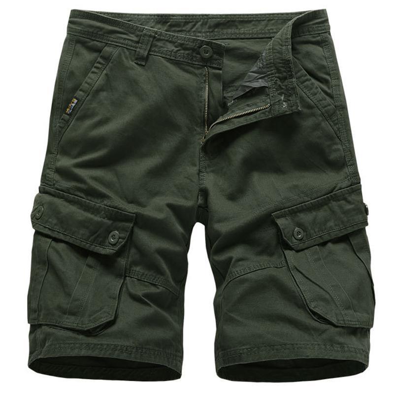 GoodGoods Cargo Summer Work Shorts Pants Capri Casual Trousers(Army Green,38)