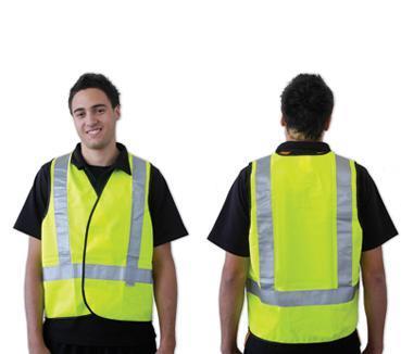 Livingstone High Visibility Safety Vest, Medium, H Back Reflective Pattern, Yellow, Day/Night Use, Each