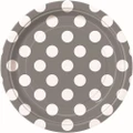Dots Silver Paper Plates 17cm 8 Pack