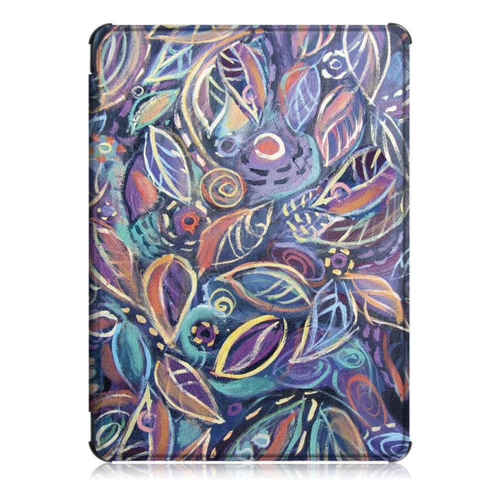 Coloured Drawing Pattern Horizontal Flip Leather Case for Amazon Kindle 2019, with Holder & Sleep / Wake-up Function (Colorful Leaves Pattern)