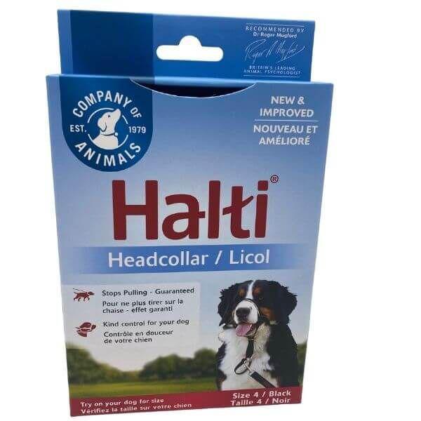 Halti Size 4 Black Headcollar for Dogs 46cm to 62cm by Company of Animals