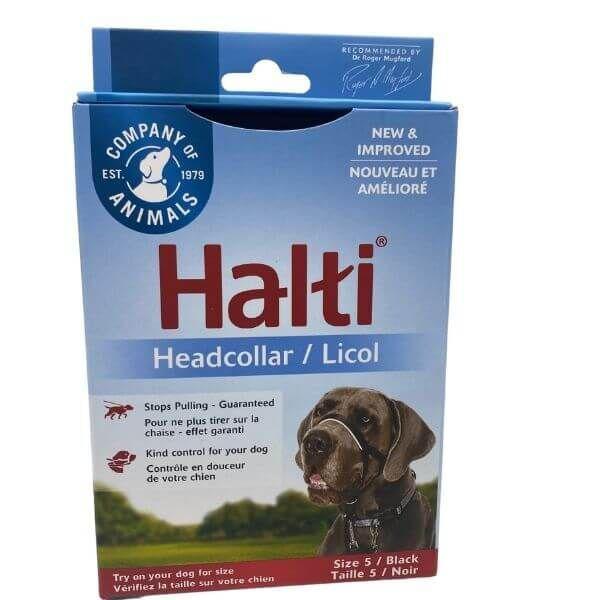 Halti Size 5 Black Headcollar for Dogs 53cm to 72cm by Company of Animals