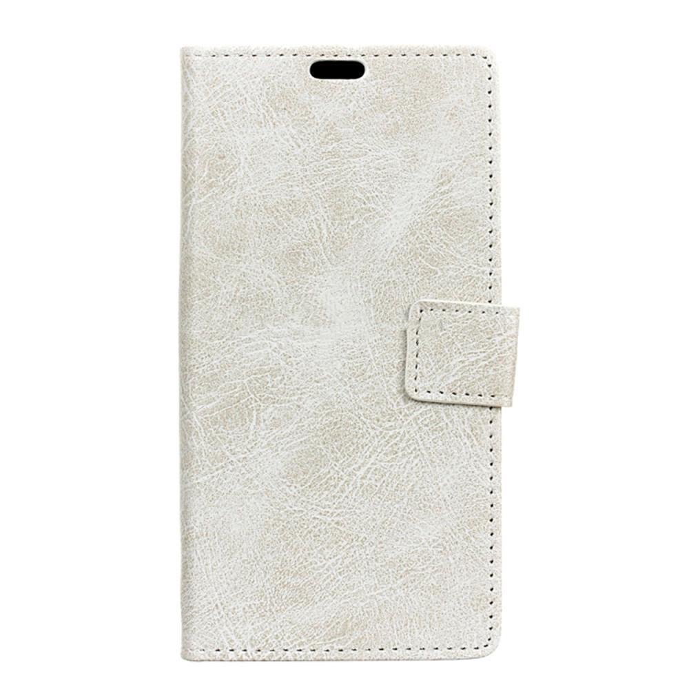 Retro Crazy Horse Texture Horizontal Flip Leather Case for Alcatel 5, with Holder & Card Slots & Photo Frame (White)