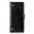 Copper Buckle Nappa Texture Horizontal Flip Leather Case for HTC Desire 12S, with Holder & Card Slots & Wallet (Black)