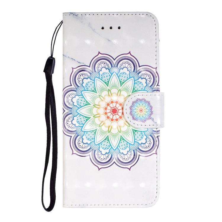 3D Visual Painting Left And Right Open Leather Case for Nokia X71, With Bracket & Card Slot & Wallet & Bracelet(Mandala Pattern)