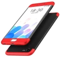 for Meizu Meilan E2 PC Three - paragraph Shield 360 Degrees Full Coverage Protective Case Back Cover (Black + Red)
