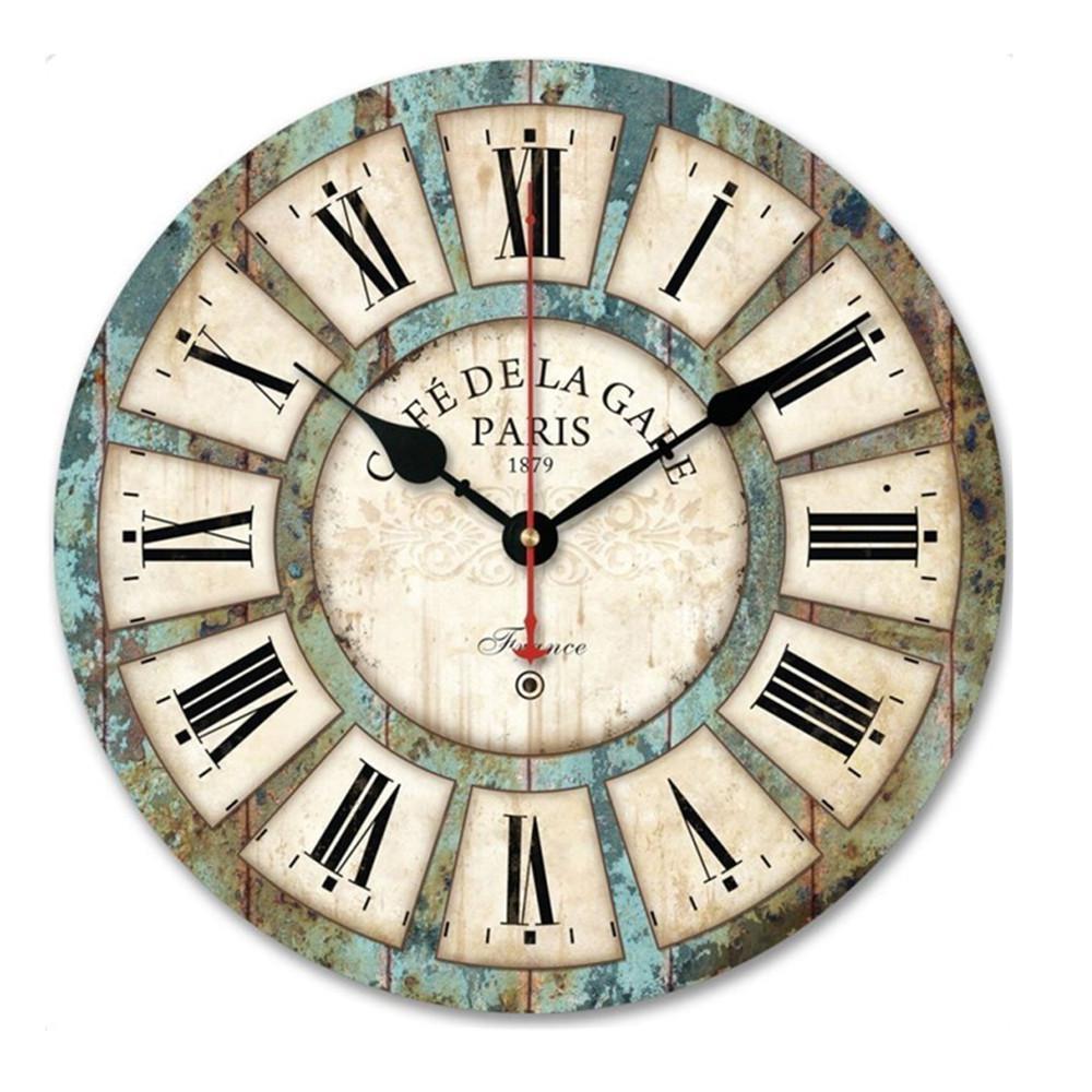 Roman Numeral Design France Paris Rusted Metal Look French Country Tuscan Style Paris Wood Wall Clock