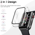 2pc Apple Watch Series 4 5 6 SE Full Body Hard Case Cover+Tempered Glass 40mm-Clearx2