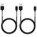 2Pc 1M Usb Data Charge Cable Micro Usb Connector For Samsung Htc Metal Protected 2X