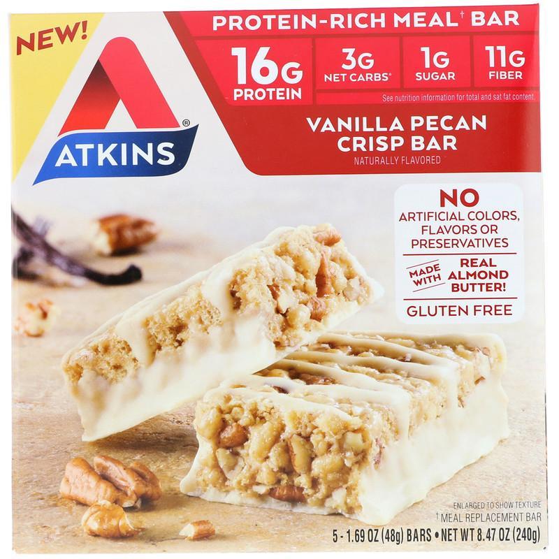 Atkins Meal Bar Vanilla Pecan Crisp Bar