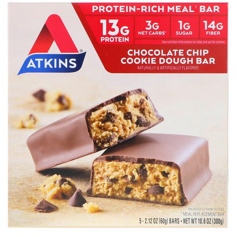 Atkins Meal Chocolate Chip Cookie Dough Bars