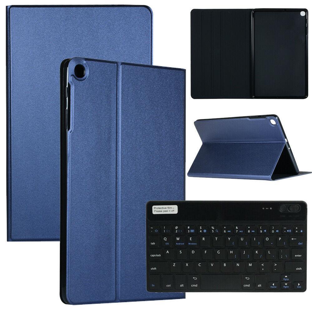 For Samsung Galaxy Tab A 10.1 SM-T510 SM-T515 Tablet Keyboard Leather Case Cover-DarkBlue(Case+Keyboard)