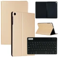For Samsung Galaxy Tab A 10.1 SM-T510 SM-T515 Tablet Keyboard Leather Case Cover-Gold(Case+Keyboard)