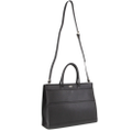 Morrissey Womens Italian Leather Laptop Bag Computer Tote Handbag - Black