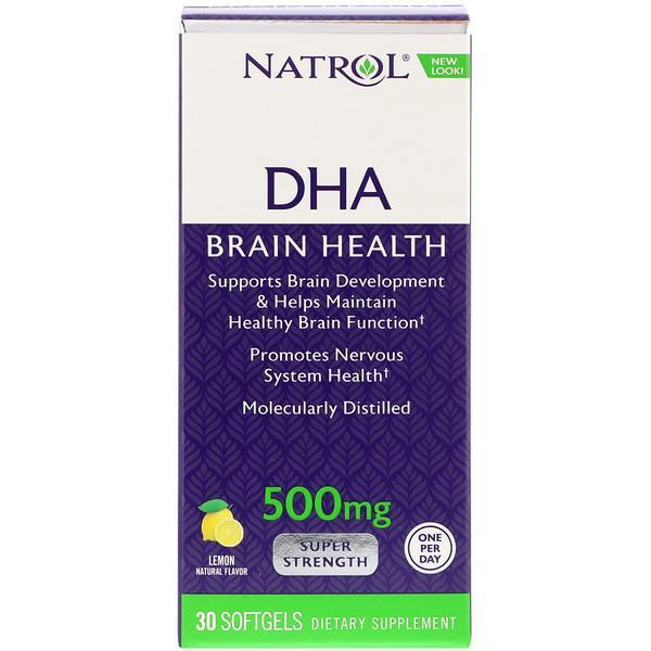 Natrol DHA Brain Health Lemon 500mg 30 Softgels