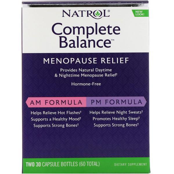 Natrol Complete Balance Menopause Relief AM/PM 2x Bottles (30 Capsules Each)