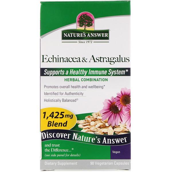 Nature's Answer Echinacea & Astragalus Root Extract Herbal Combination - 1,425mg, 90 Vegetarian Capsules