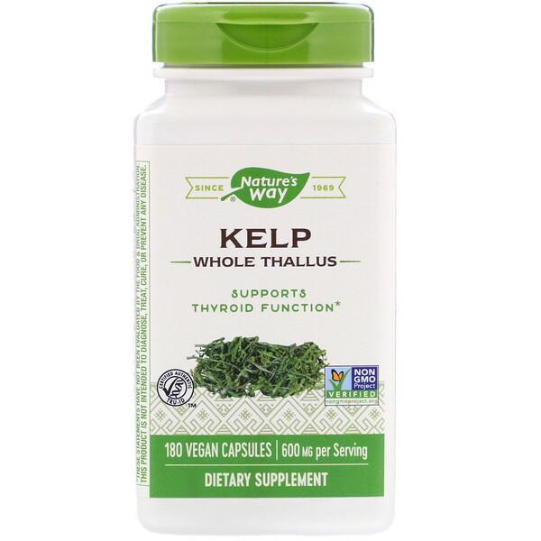 Nature's Way Kelp Whole Thallus Thyroid Function Support - 600mg, 180 Vegan Capsules