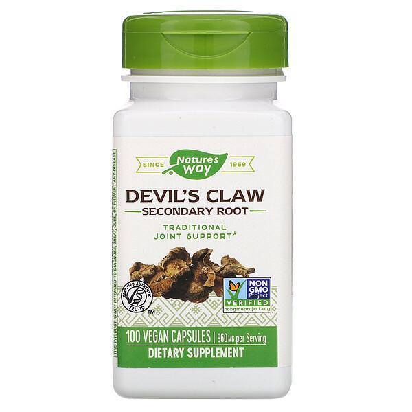 Nature's Way Devil's Claw Secondary Root Tuber Extract Joint Mobility Support - 960mg, 100 Vegan Capsules