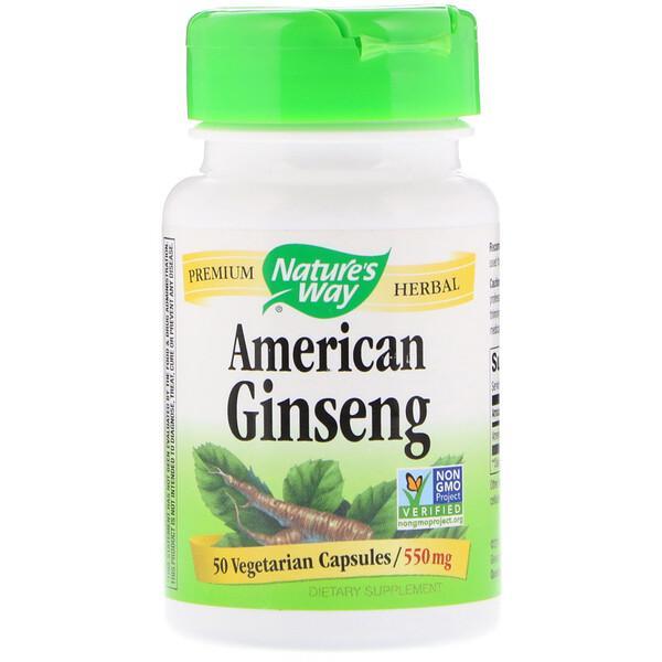 Nature's Way American Ginseng Root Extract - 550mg, 50 Vegetarian Capsules