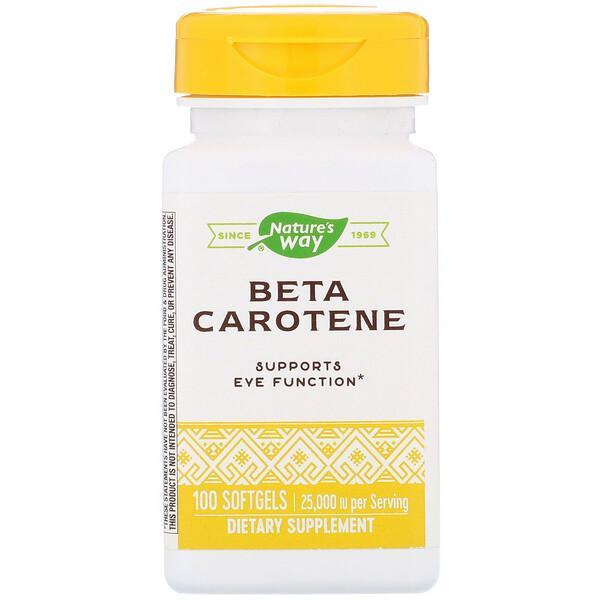 Nature's Way Beta Carotene Vitamin A Supports Eye & Vision Health - 25,000 IU, 100 Softgels