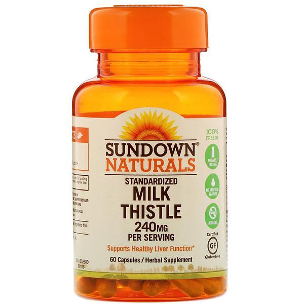 Sundown Naturals Standardized Milk Thistle Liver Function Support - 240mg, 60 Capsules